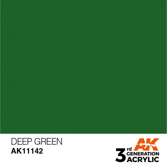 AK Interactive AK-11142 Acrylic Paint (3rd Generation) - Deep Green (Intense Colours, 17ml)