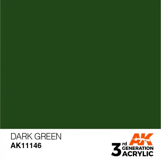 AK Interactive AK-11146 Acrylic Paint (3rd Generation) - Dark Green (17ml)