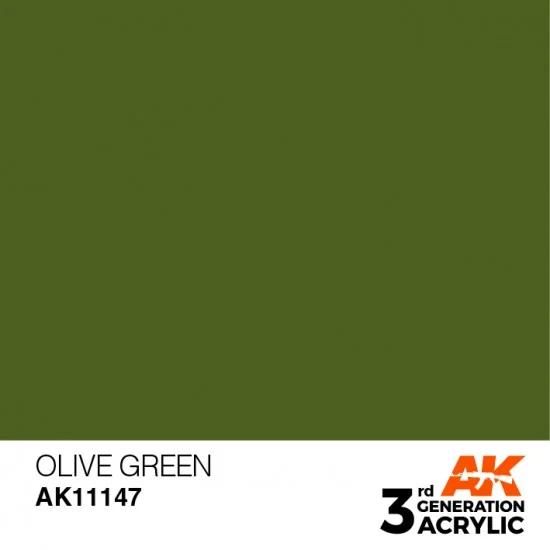 AK Interactive AK-11147 Acrylic Paint (3rd Generation) - Olive Green (17ml)