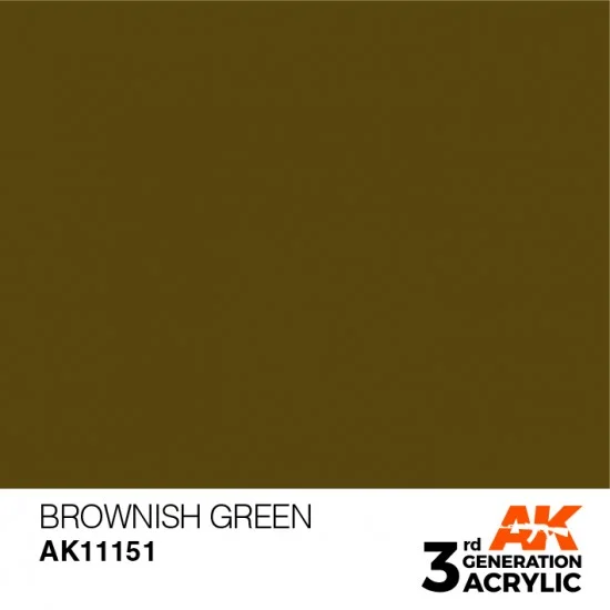 AK Interactive AK-11151 Acrylic Paint (3rd Generation) - Brownish Green (17ml)