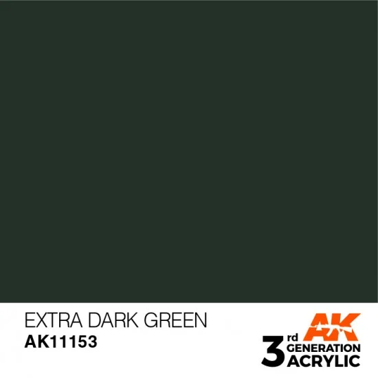 AK Interactive AK-11153 Acrylic Paint (3rd Generation) - Extra Dark Green (17ml)