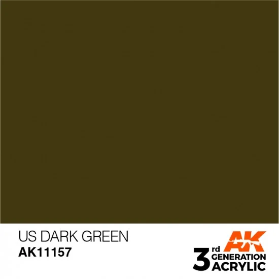 AK Interactive AK-11157 Acrylic Paint (3rd Generation) - US Dark Green (17ml)