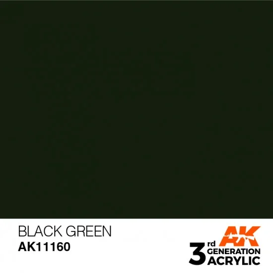 AK Interactive AK-11160 Acrylic Paint (3rd Generation) - Black Green (17ml)