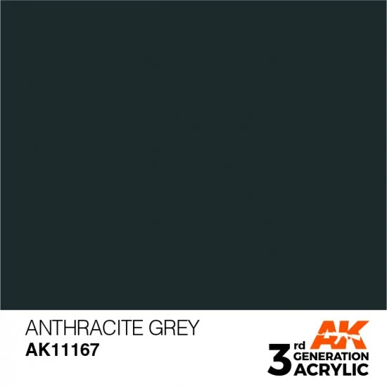 AK Interactive AK-11167 Acrylic Paint (3rd Generation) - Anthracite Grey (17ml)