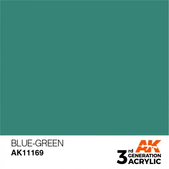 AK Interactive AK-11169 Acrylic Paint (3rd Generation) - Blue-Green (17ml)