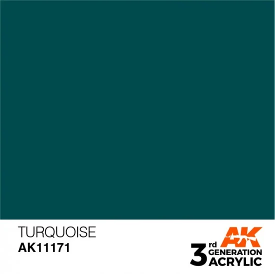 AK Interactive AK-11171 Acrylic Paint (3rd Generation) - Turquoise (17ml)