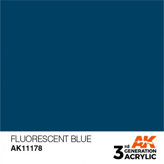 AK Interactive AK-11178 Acrylic Paint (3rd Generation) - Fluorescent Blue (17ml)