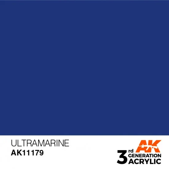AK Interactive AK-11179 Acrylic Paint (3rd Generation) - Ultramarine (17ml)
