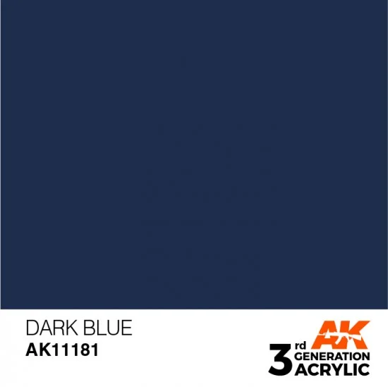 AK Interactive AK-11181 Acrylic Paint (3rd Generation) - Dark Blue (17ml)