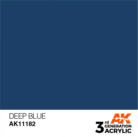 AK Interactive AK-11182 Acrylic Paint (3rd Generation) - Deep Blue (Intense Colours, 17ml)