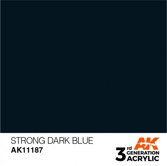 AK Interactive AK-11187 Acrylic Paint (3rd Generation) - Strong Dark Blue (17ml)