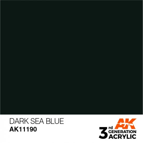 AK Interactive AK-11190 Acrylic Paint (3rd Generation) - Dark Sea Blue (17ml)