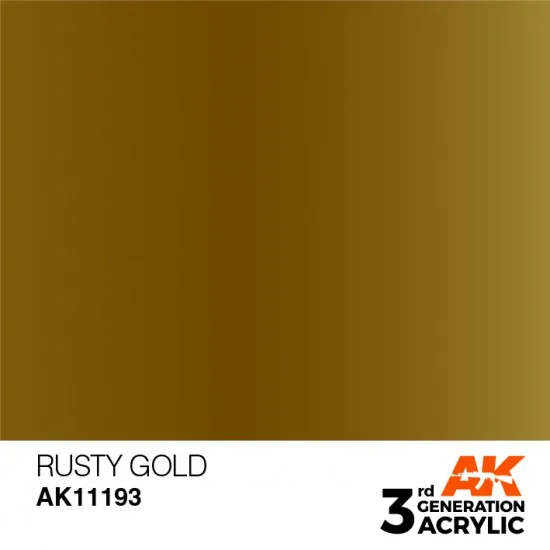 AK Interactive AK-11193 Acrylic Paint (3rd Generation) - Rusty Gold (Metallic Colours, 17ml)