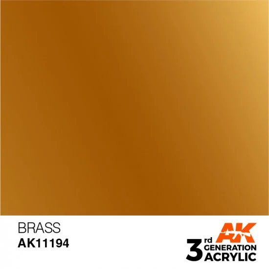 AK Interactive AK-11194 Acrylic Paint (3rd Generation) - Brass (Metallic Colours, 17ml)