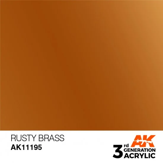 AK Interactive AK-11195 Acrylic Paint (3rd Generation) - Rusty Brass (Metallic Colours, 17ml)