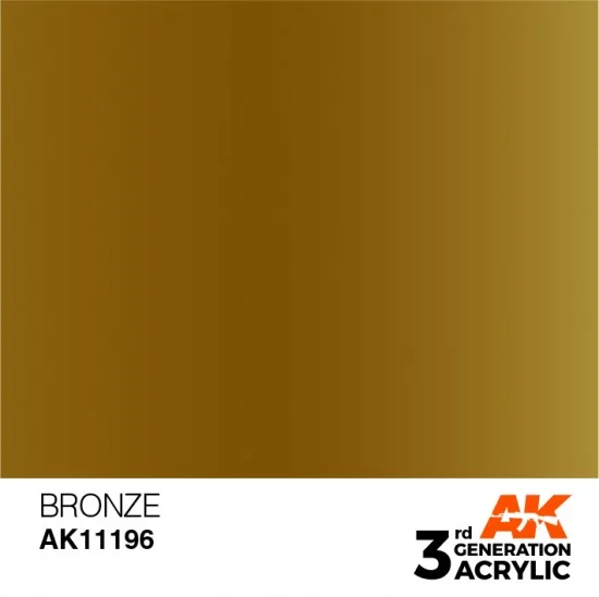 AK Interactive AK-11196 Acrylic Paint (3rd Generation) - Bronze (Metallic Colours, 17ml)