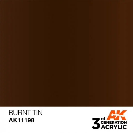 AK Interactive AK-11198 Acrylic Paint (3rd Generation) - Burnt Tin (Metallic Colours, 17ml)