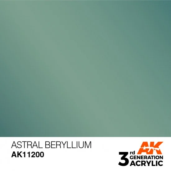 AK Interactive AK-11200 Acrylic Paint (3rd Generation) - Astral Beryllium (Metallic Colours, 17ml)