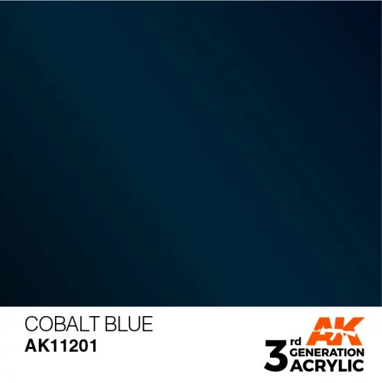 AK Interactive AK-11201 Acrylic Paint (3rd Generation) - Cobalt Blue (Metallic Colours, 17ml)