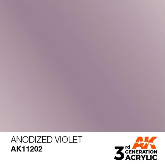 AK Interactive AK-11202 Acrylic Paint (3rd Generation) - Anodized Violet (Metallic Colours, 17ml)