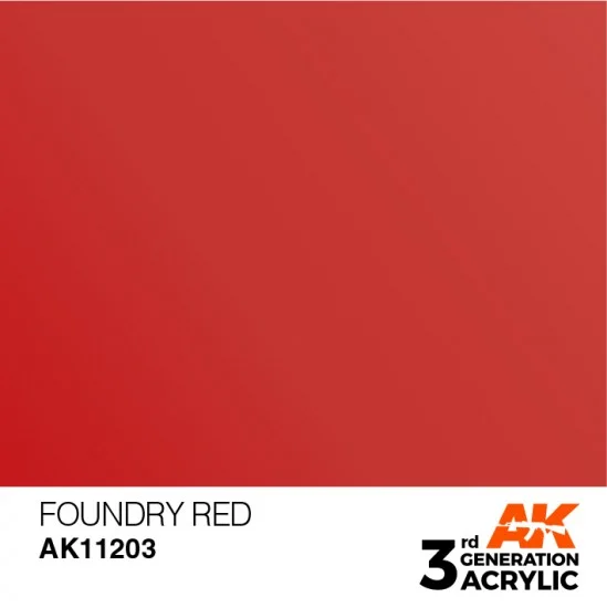 AK Interactive AK-11203 Acrylic Paint (3rd Generation) - Foundry Red (Metallic Colours, 17ml)