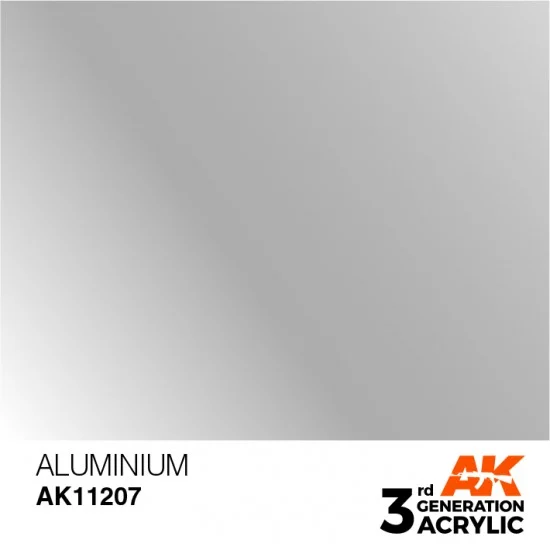 AK Interactive AK-11207 Acrylic Paint (3rd Generation) - Aluminium (Metallic Colours, 17ml)