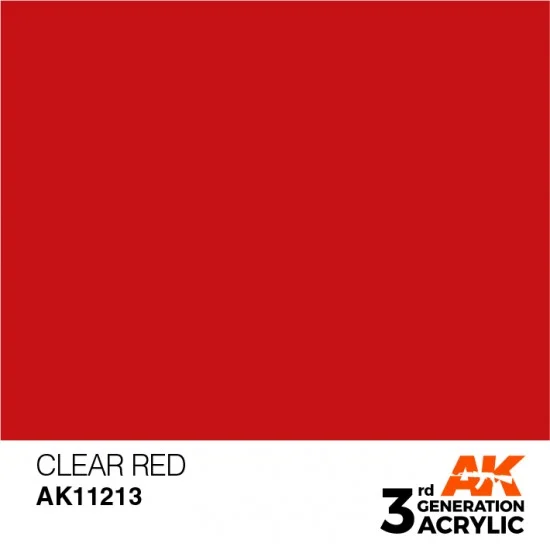AK Interactive AK-11213 Acrylic Paint (3rd Generation) - Clear Red (17ml)
