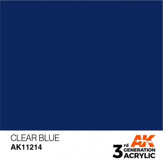 AK Interactive AK-11214 Acrylic Paint (3rd Generation) - Clear Blue (17ml)