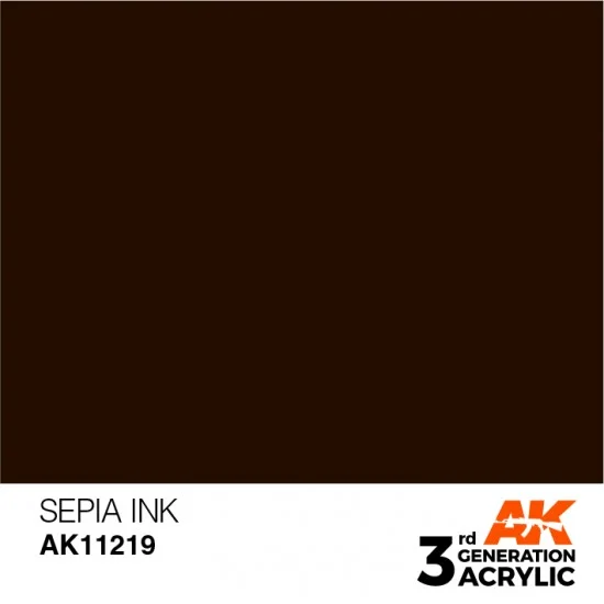 AK Interactive AK-11219 Acrylic Paint (3rd Generation) - Sepia INK (17ml)