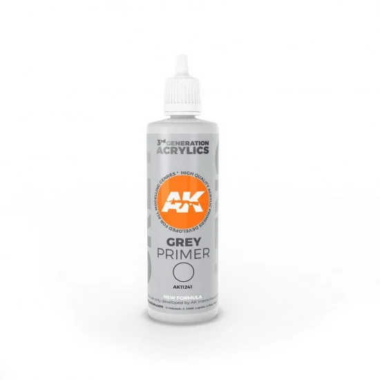 AK Interactive AK-11241 Grey Primer (100ml, 3rd Generation)