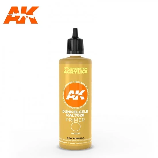 AK Interactive AK-11245 Acrylic Surface Primer - Dunkelgelb RAL 7028 Dark Yellow (100ml, 3rd Generation)