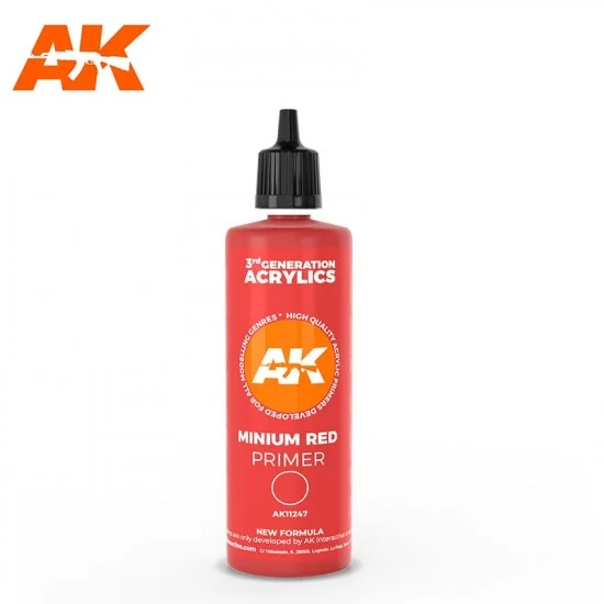 AK Interactive AK-11247 Acrylic Surface Primer - Minimum Red (100ml, 3rd Generation)