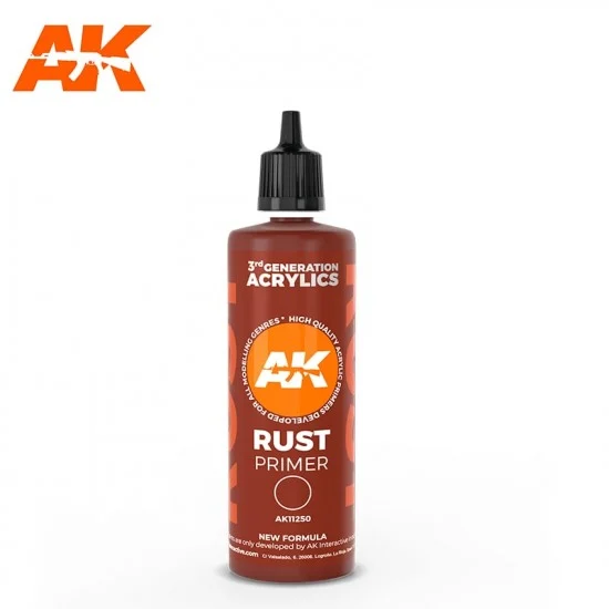 AK Interactive AK-11250 Acrylic Surface Primer - Rust (100ml, 3rd Generation)