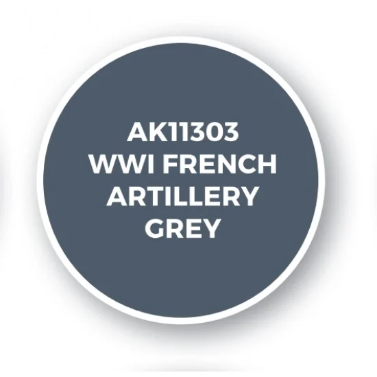 AK Interactive AK-11303 Acrylic Paint (3rd Generation) for AFV - WWI French Artillery Grey (17ml)
