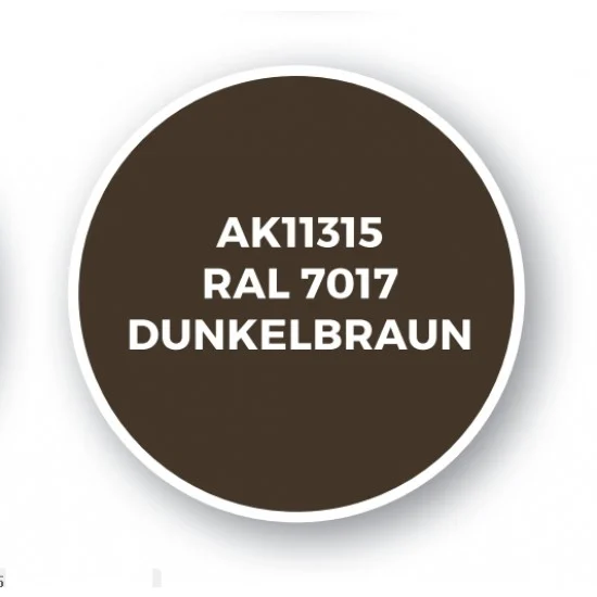 AK Interactive AK-11315 Acrylic Paint (3rd Generation) for AFV - RAL 7017 Dunkelbraun (17ml)