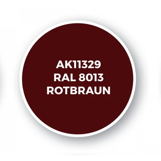 AK Interactive AK-11329 Acrylic Paint (3rd Generation) for AFV - RAL 8013 Rotbraun (17ml)