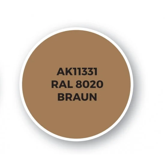 AK Interactive AK-11331 Acrylic Paint (3rd Generation) for AFV - RAL 8020 Braun (17ml)