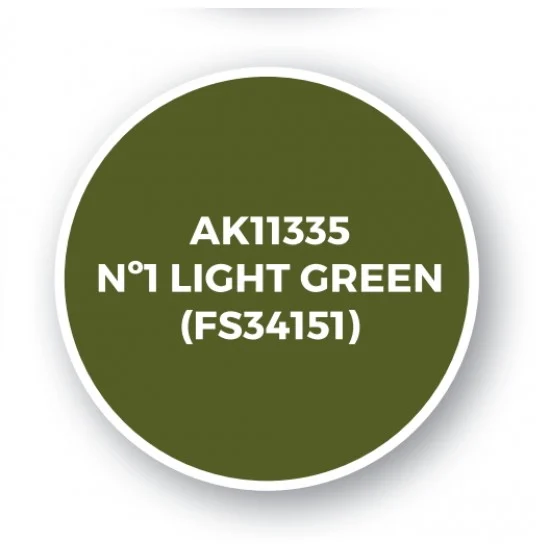 AK Interactive AK-11335 Acrylic Paint (3rd Generation) for AFV - No.1 Light Green (FS34151) 17ml