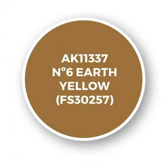 AK Interactive AK-11337 Acrylic Paint (3rd Generation) for AFV - No.6 Earth Yellow (FS30257) 17ml
