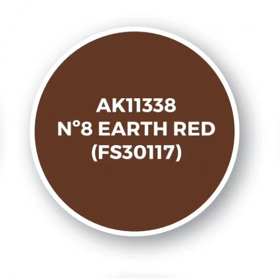 AK Interactive AK-11338 Acrylic Paint (3rd Generation) for AFV - No.8 Earth Red (FS30117) 17ml