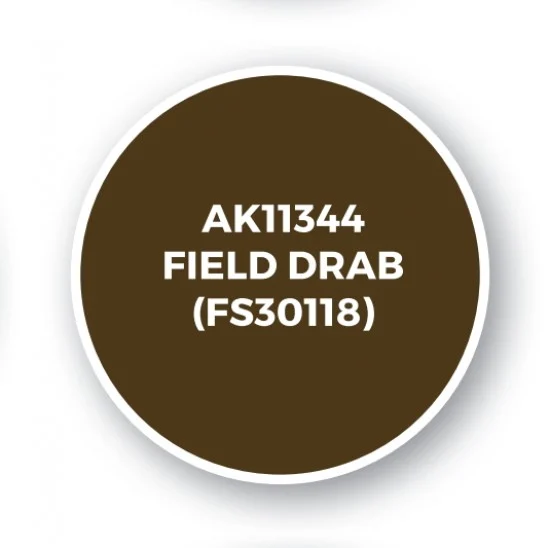 AK Interactive AK-11344 Acrylic Paint (3rd Generation) for AFV - Field Drab (FS30118) 17ml