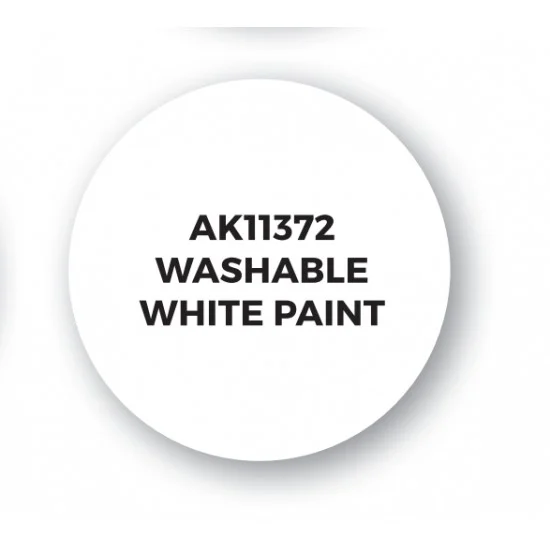 AK Interactive AK-11372 Acrylic Paint (3rd Generation) for AFV - Washable White Paint (17ml)