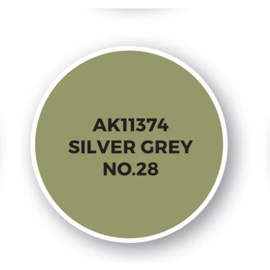 AK Interactive AK-11374 Acrylic Paint (3rd Generation) for AFV - Silver Grey No.28 (17ml)