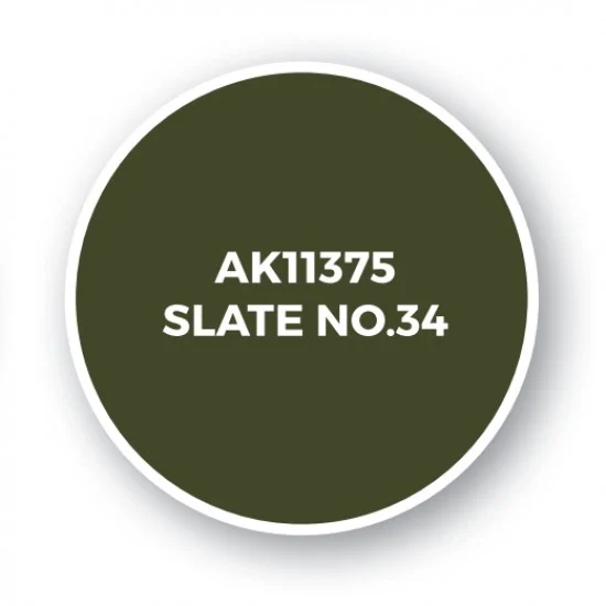 AK Interactive AK-11375 Acrylic Paint (3rd Generation) for AFV - Slate No.34 (17ml)