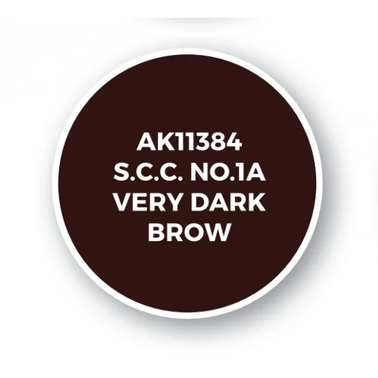AK Interactive AK-11384 Acrylic Paint (3rd Generation) for AFV - S.C.C. No.1A Very Dark Brown (17ml)