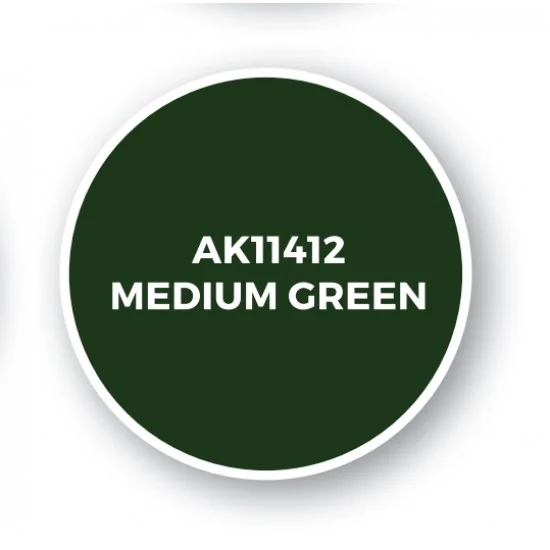 AK Interactive AK-11412 Acrylic Paint (3rd Generation) for Figures - Medium Green (17ml)