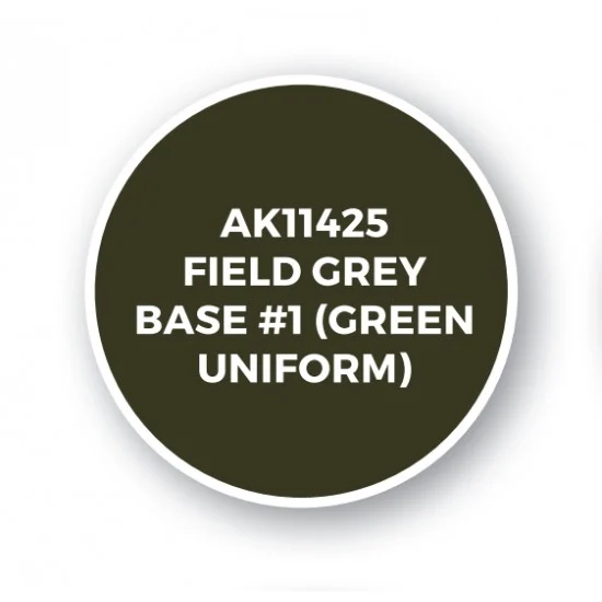 AK Interactive AK-11425 Acrylic Paint (3rd Generation) for Figures - Field Grey Base #1 (Green Uniform) 17ml