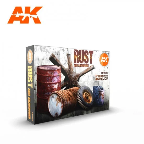 AK Interactive AK-11605 Acrylic Paint (3rd Generation) Set - Rust and Abandoned (6x 17ml)