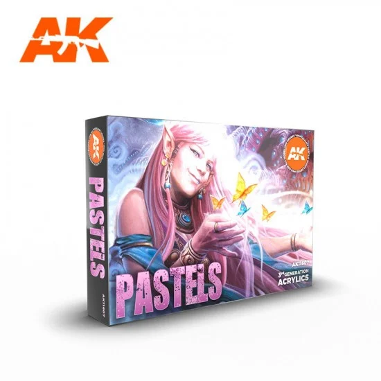 AK Interactive AK-11607 Acrylic Paint (3rd Generation) Set - Pastels (6x 17ml)