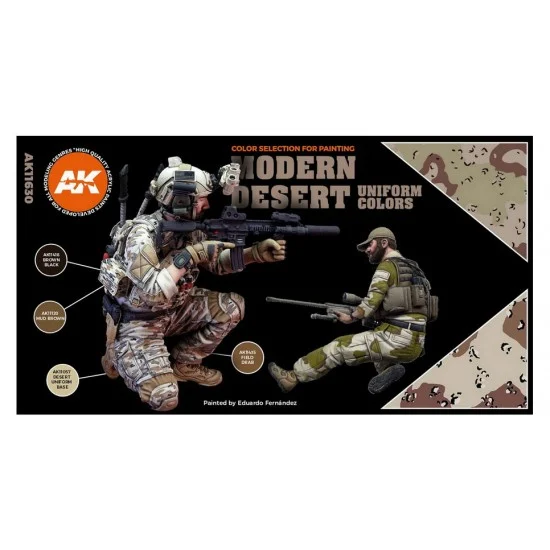 AK Interactive AK-11630 Acrylic Paint (3rd Generation) Set for Figures Modern Desert Uniform Colours 3G (6x17ml)